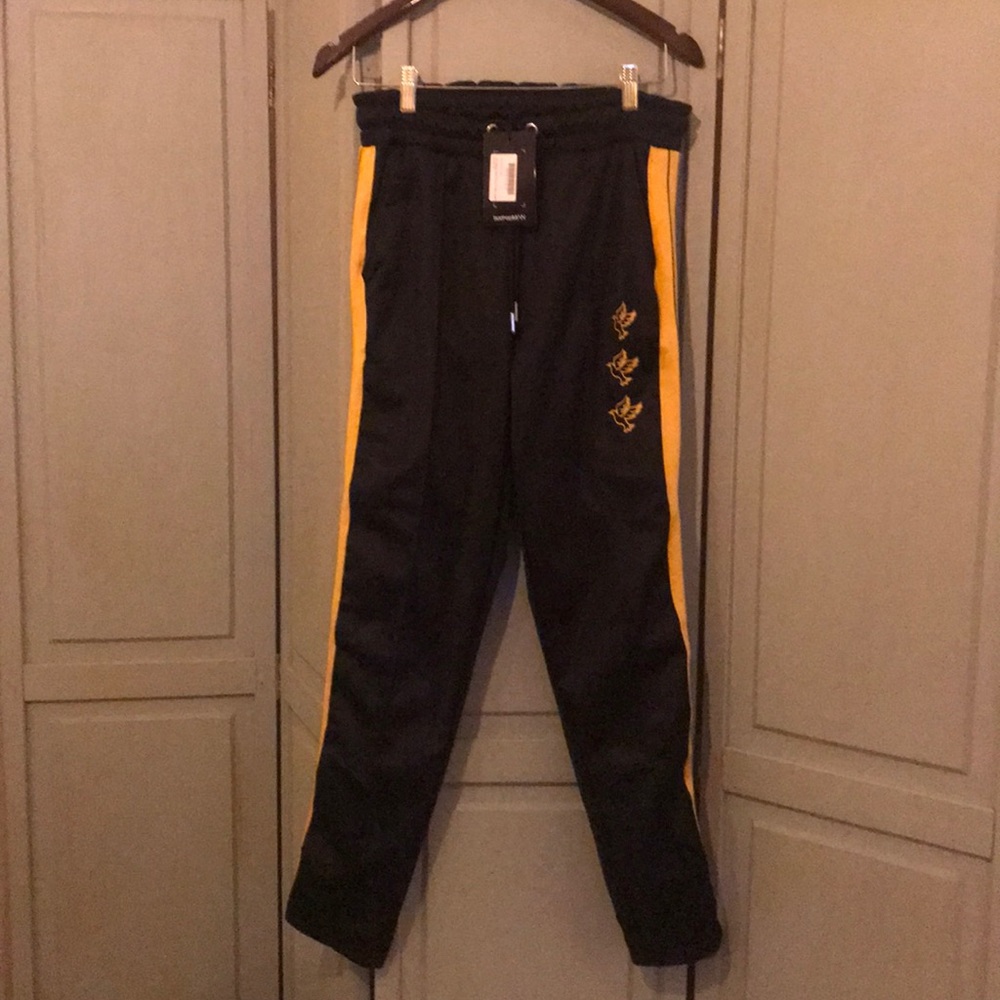 BOOHOOMAN Dove Embroidered Tricot Tape Joggers Med